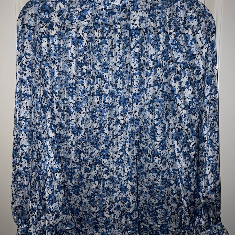 H&M Blue Floral Blouse